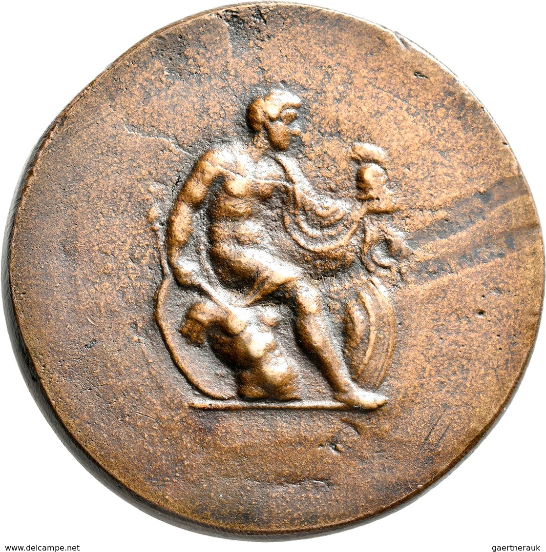 Italien: Ferrara, Ercole I. D'Este 1471-1505: Bronzegussmedaille O. J.; Brustbild Nach Rechts / Sitz - 1861-1878 : Victor Emmanuel II