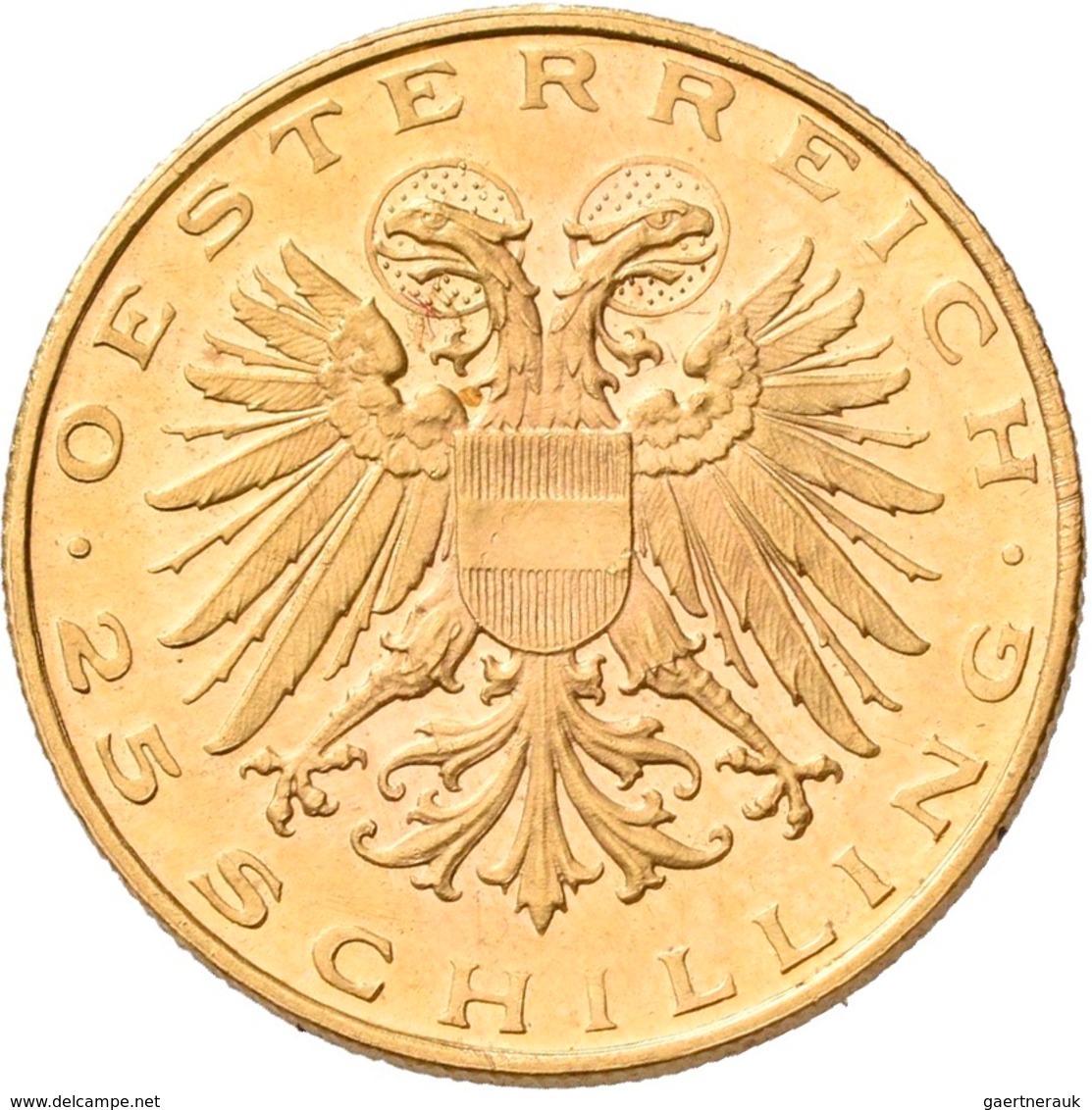 Österreich - Anlagegold: 1. Republik 1918-1938: 25 Schilling 1937 St. Leopold. KM# 2856, Friedberg 5 - Austria
