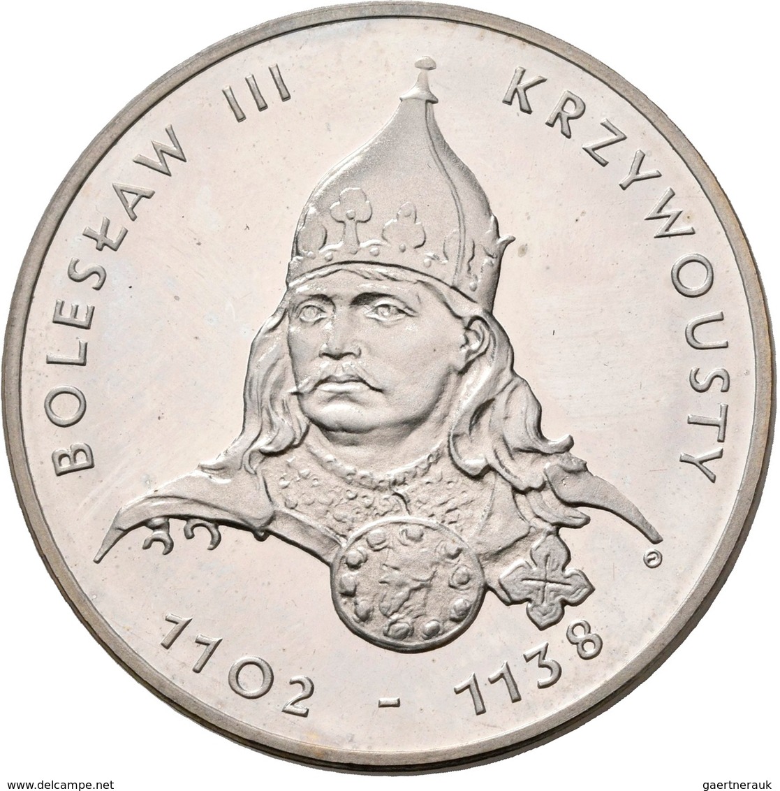 Polen: Lot 2 Münzen: 200 Zlotych 1981 König Boleslaw III. Krzywousty 1102-1138. Als Normalprägung KM - Pologne