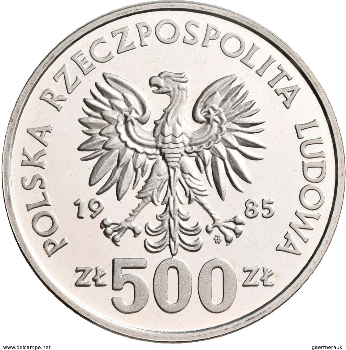 Polen: Lot 2 Münzen: 500 Zlotych 1985 Przemyslaw II. 1295-1296, KM# Y 156, Fischer K 044; Dazu 1000 - Polonia