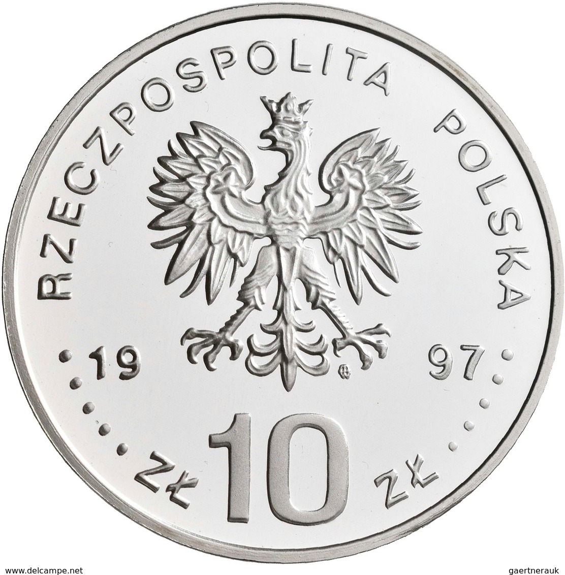 Polen: 10 Zlotych 1997, Stefan Batory, KM# Y 327, Fischer K (10) 011. Polierte Platte. - Pologne