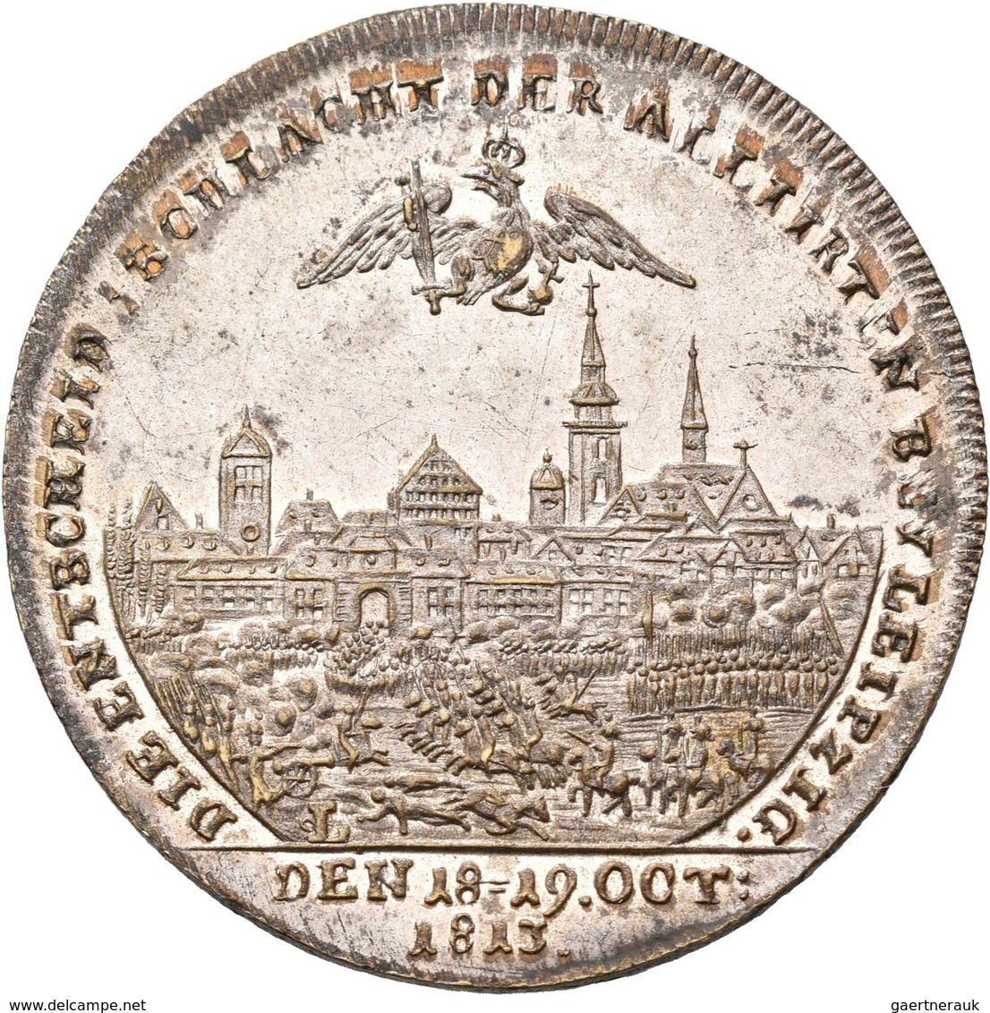 Russland: Alexander I. 1801-1825: Lot 2 Stück; Jetonartige, Versilberte Messingmedaille 1813 Von Ste - Russie