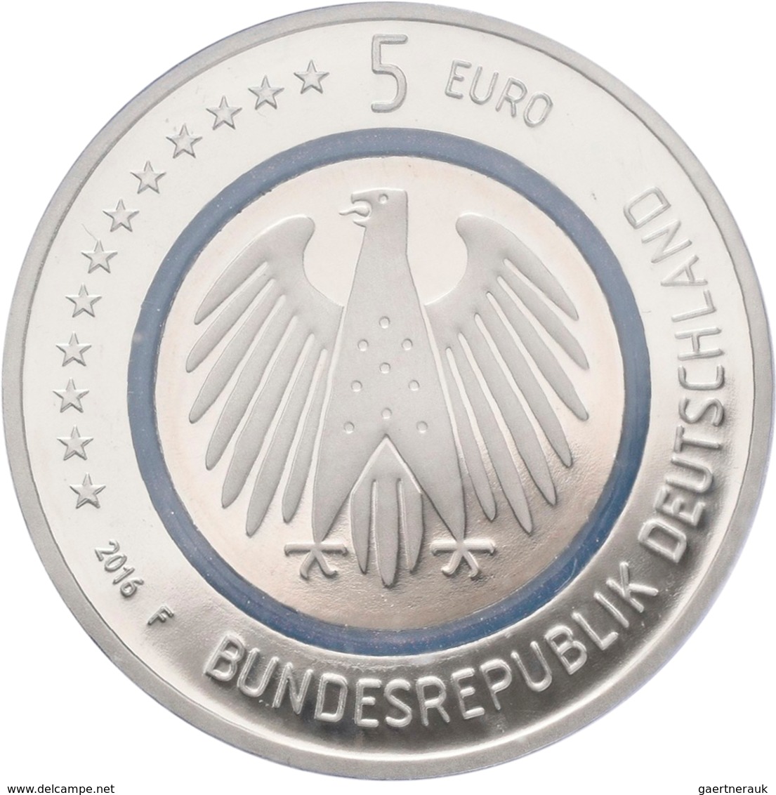 Deutschland: 5 Euro 2016 Blauer Planet Erde Mit Polymerring In Der Höchsten Qualität PP / Spiegelgla - Allemagne