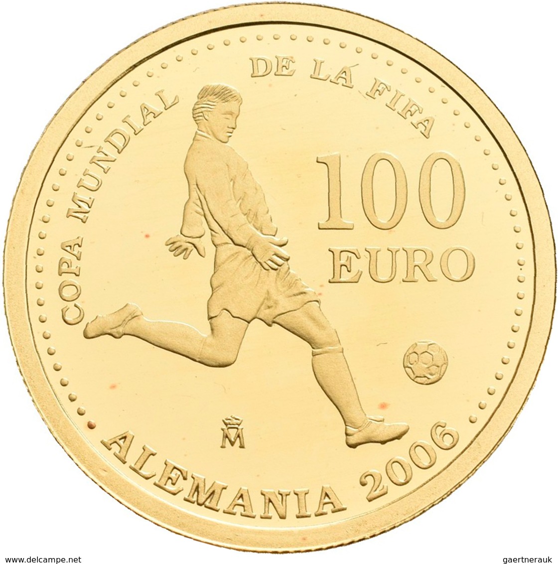 Spanien - Anlagegold: Juan Carlos I. 1975-2014: 100 Euro 2003 Fußball WM 2006 In Deutschland. KM# 10 - Espagne