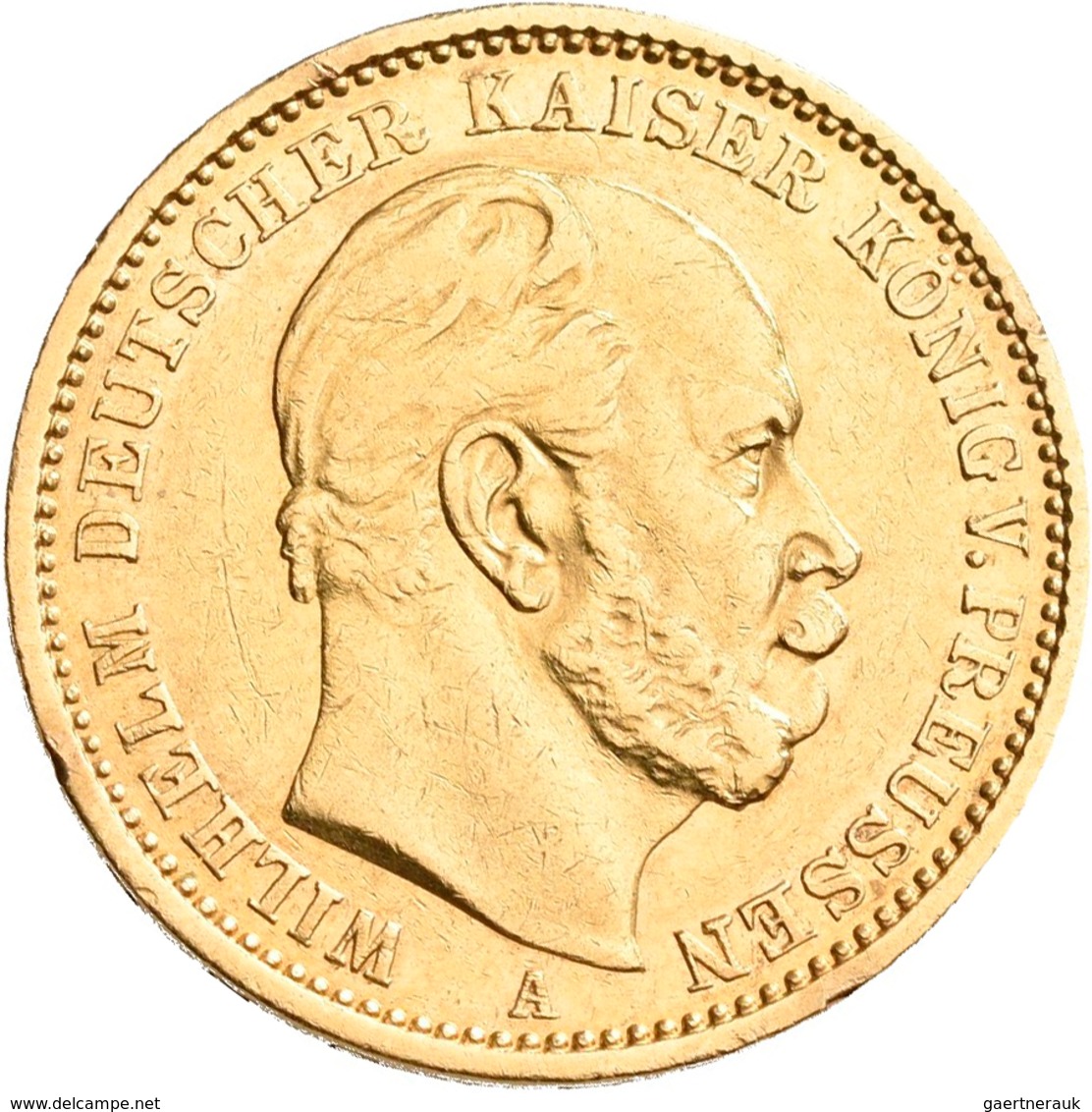 Preußen: Wilhelm I. 1861-1888: 20 Mark 1878 A, Jaeger 246. 7,93 G, 900/1000 Gold. Randfehler, Sehr S - Monedas En Oro