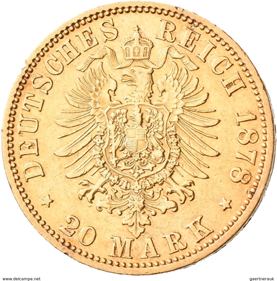 Preußen: Wilhelm I. 1861-1888: 20 Mark 1878 A, Jaeger 246. 7,93 G, 900/1000 Gold. Randfehler, Sehr S - Pièces De Monnaie D'or