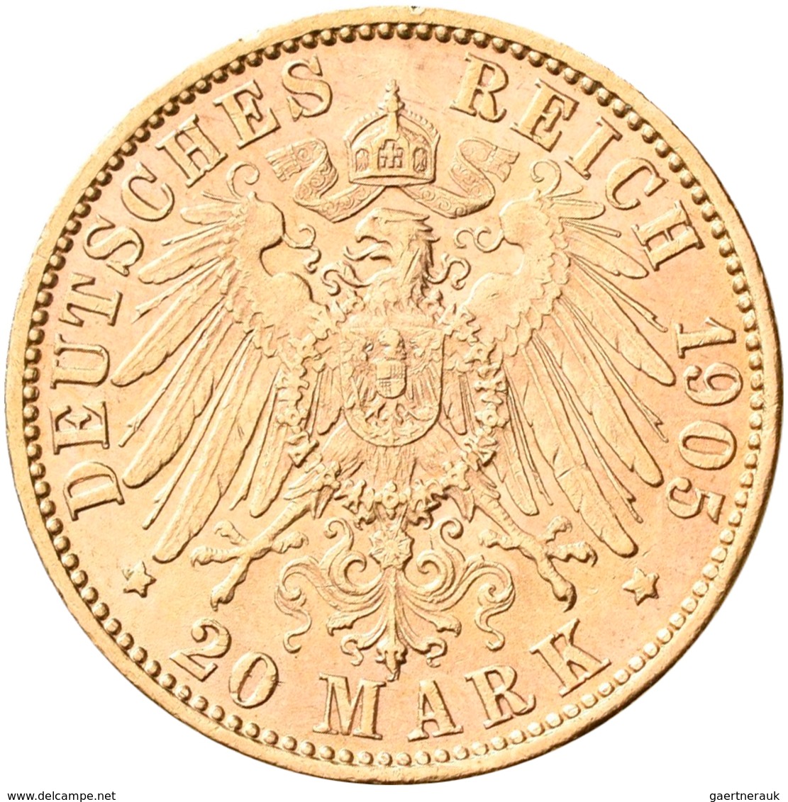 Preußen: Wilhelm II. 1888-1918: 20 Mark 1905 J, Jaeger 252. 7,97 G, 900/1000 Gold. Kleine Randfehler - Pièces De Monnaie D'or