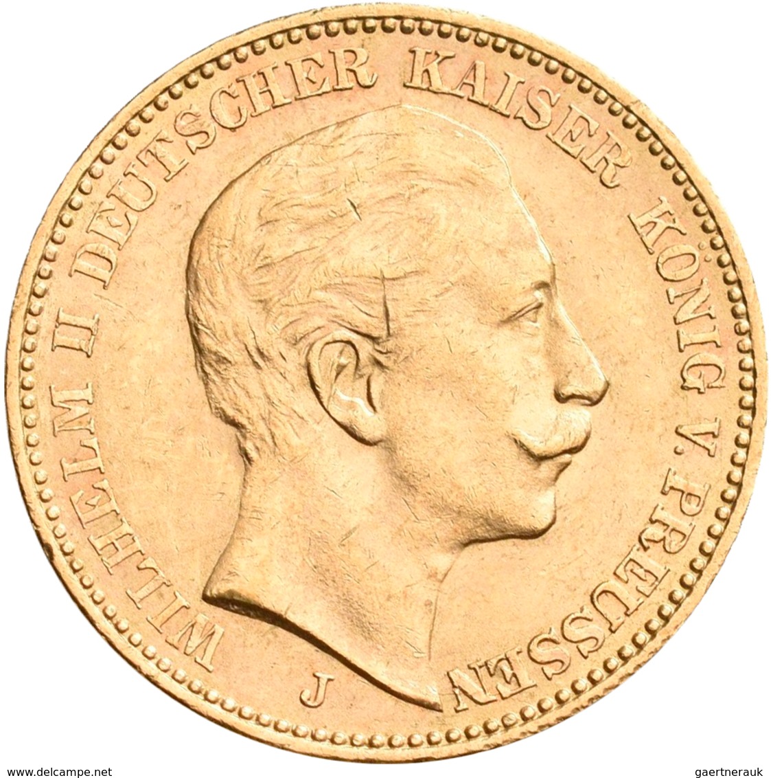 Preußen: Wilhelm II. 1888-1918: 20 Mark 1912 J, Jaeger 252. 7,97 G, 900/1000 Gold. Kleine Randfehler - Monedas En Oro