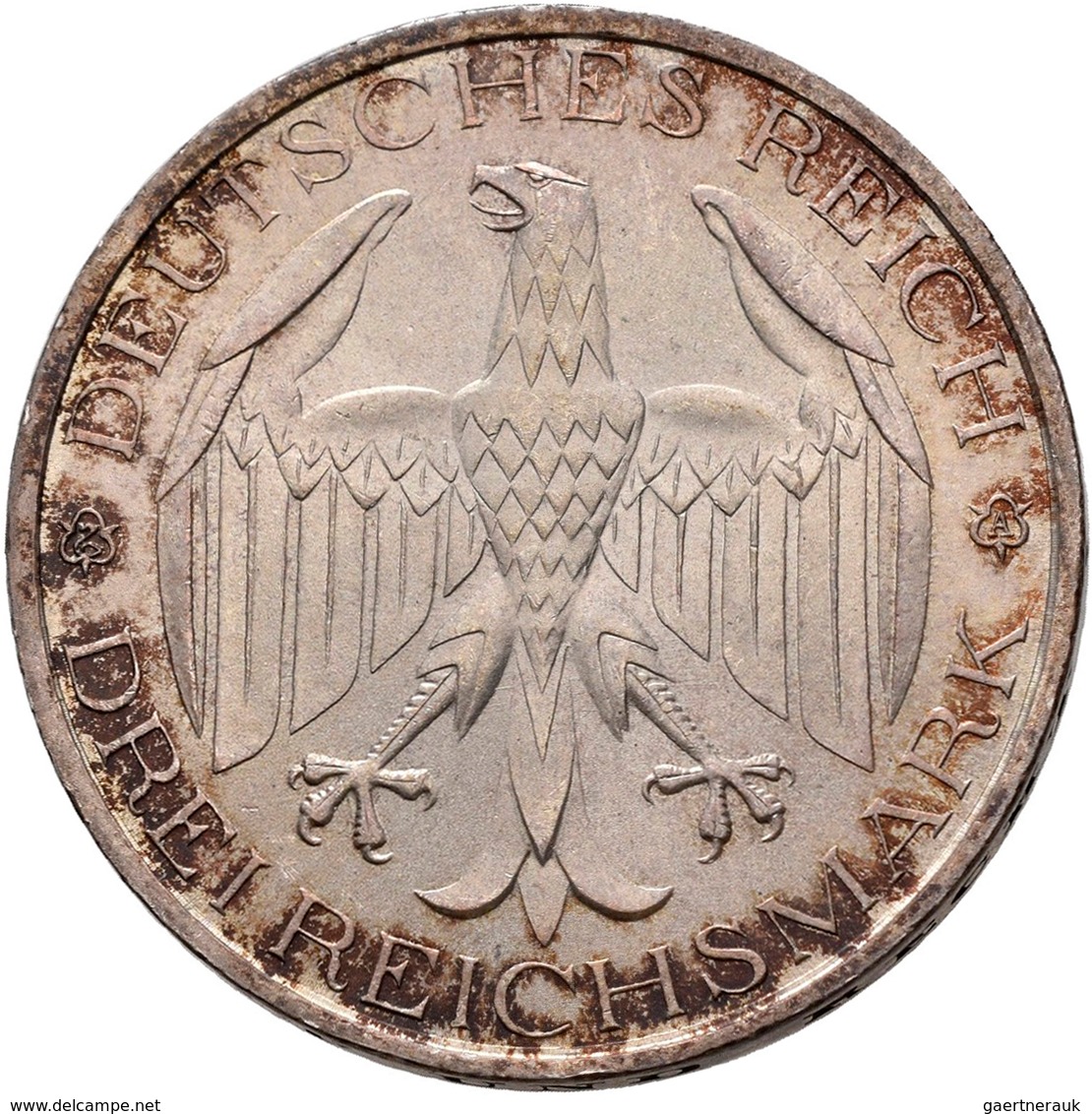 Weimarer Republik: 3 Reichsmark 1929 A, Waldeck, Jaeger 337, Kratzer, Sehr Schön. - Other & Unclassified