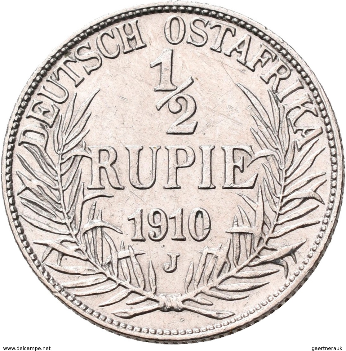 Deutsch-Ostafrika: Wilhelm II. 1888-1918: 1 Rupie 1904 A, Jaeger 722. Dazu Noch ½ Rupie 1910 J, Jaeg - Afrique Orientale Allemande