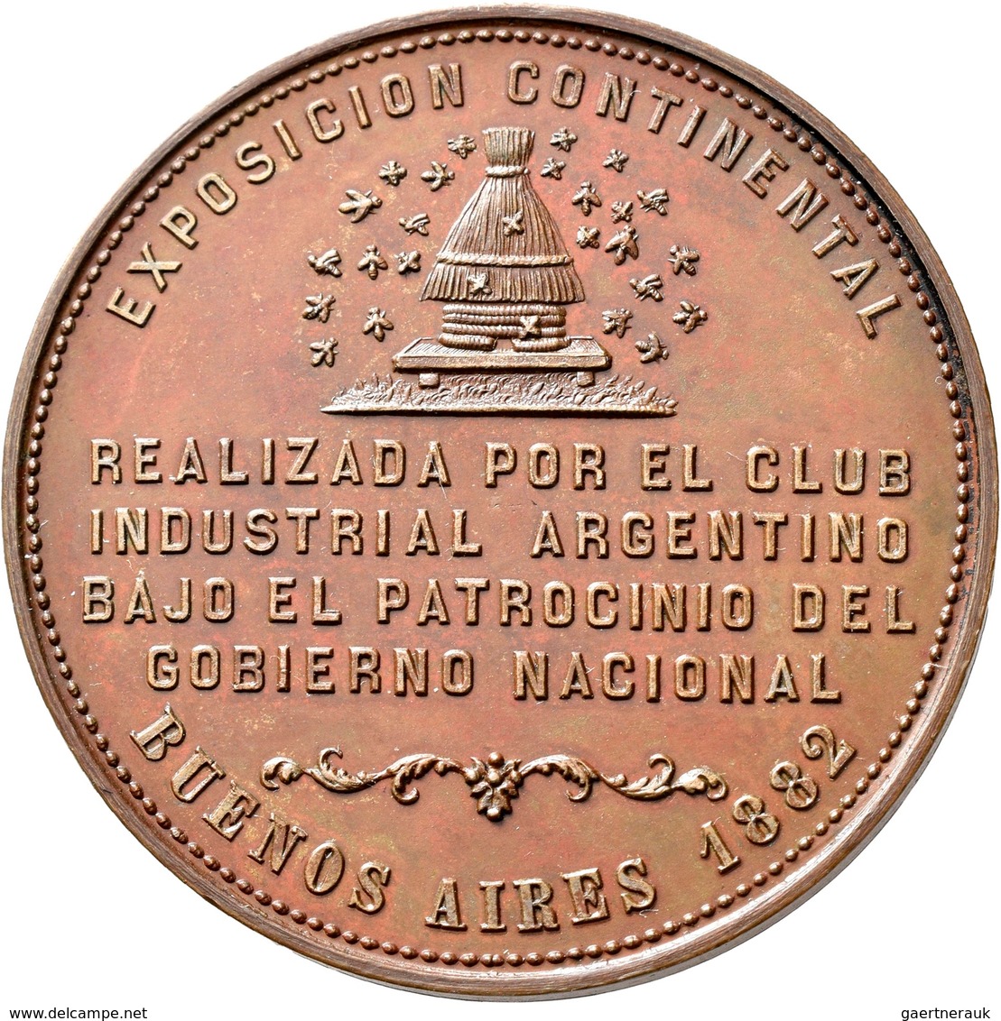 Medaillen Alle Welt: Argentinien: Bronzemedaille 1882 Von R. Grande. Preismedaille Der Kontinental-A - Unclassified