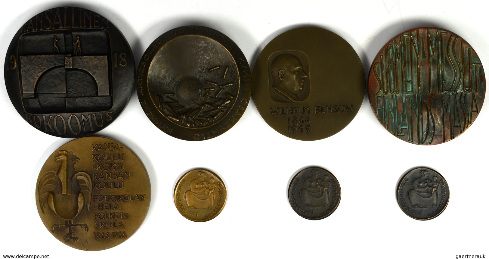 Medaillen Alle Welt: Finnland: Lot 8 Medaillen Von Kauko Räsänen; 1966 - Wilhelm Bensow 1864-1949 / - Non Classés