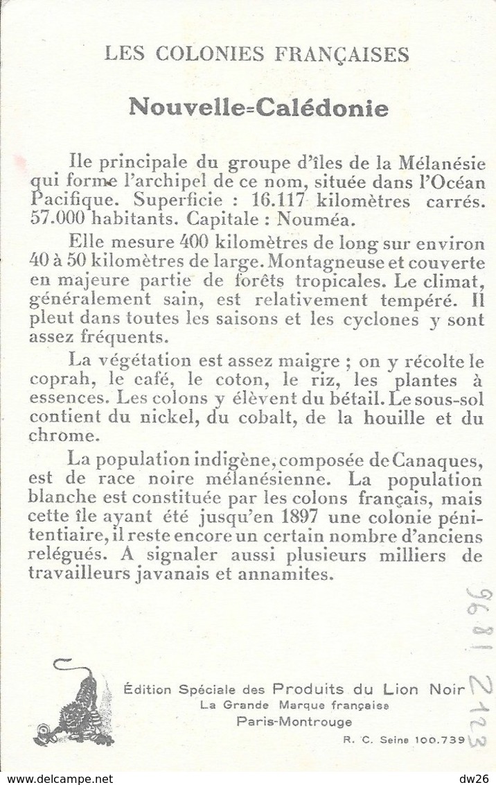 Les Colonies Françaises: Nouvelle Calédonie - Publicité: Edition Des Produits Du Cirage Le Lion Noir - Other & Unclassified