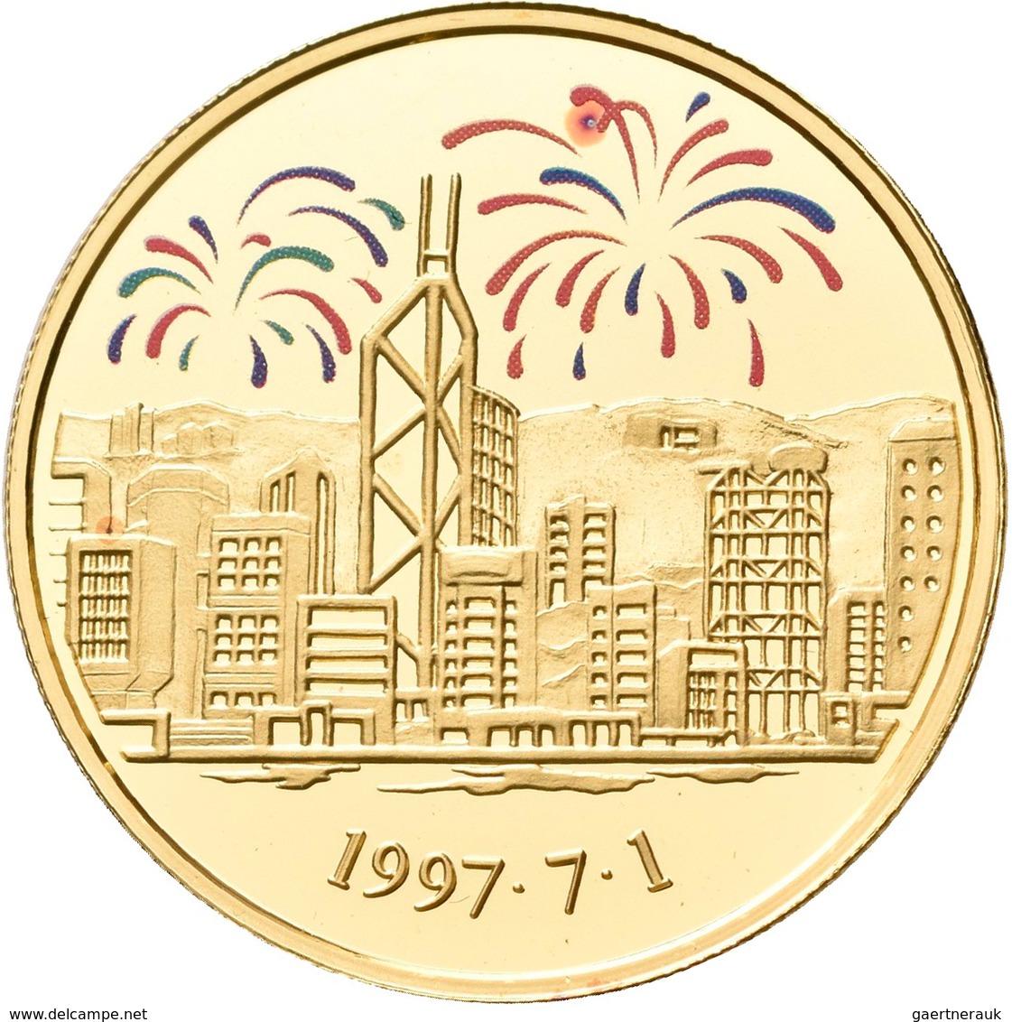 Medaillen Alle Welt: Hong Kong 1997 Handover Gold And Silver Proof Commemorative Color Medal Set: Da - Non Classés