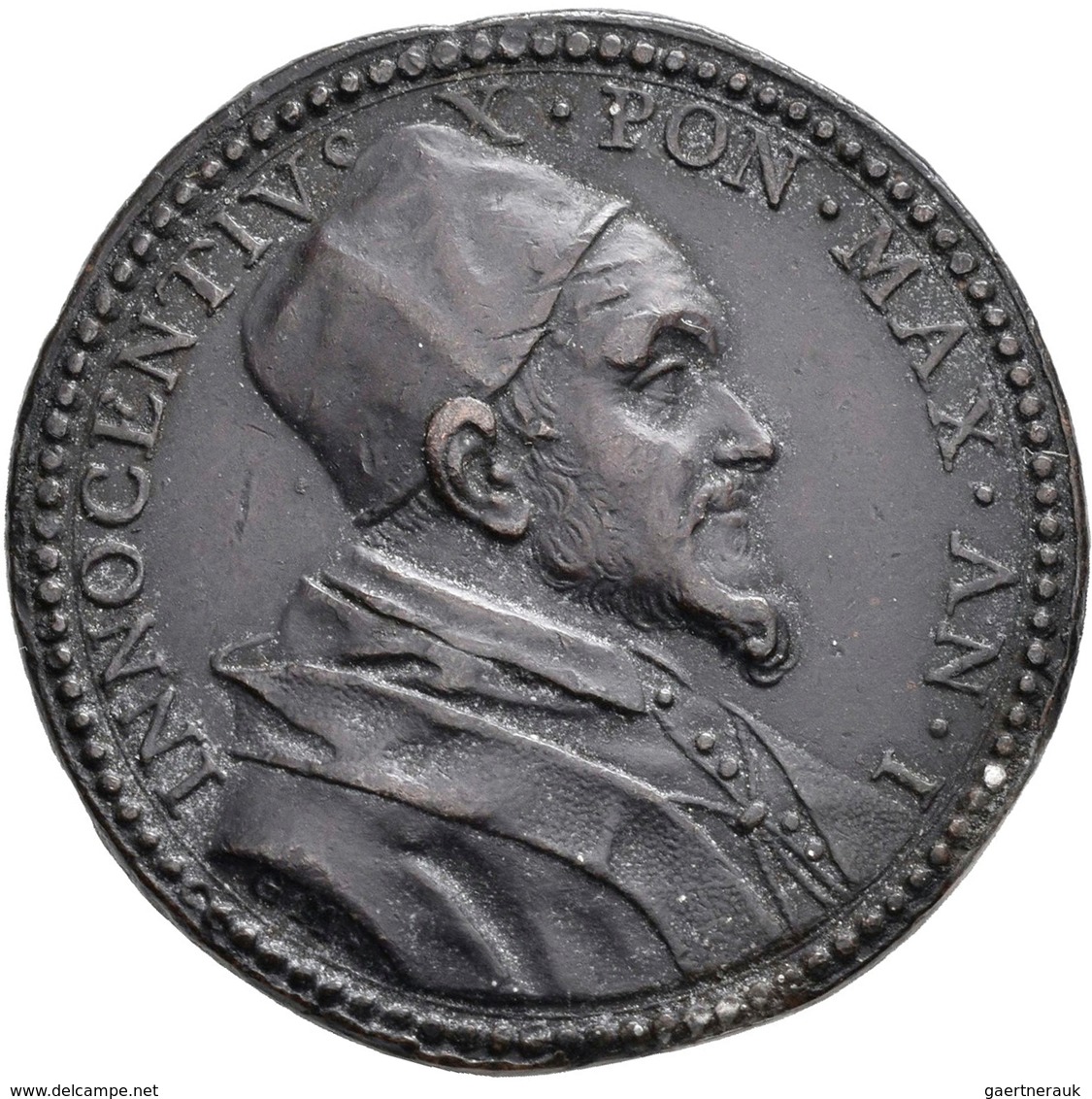 Medaillen Alle Welt: Italien-Kirchenstaat, Innocenz X. 1644-1655: Bronzemedaille AN II (1645), Gefer - Non Classés