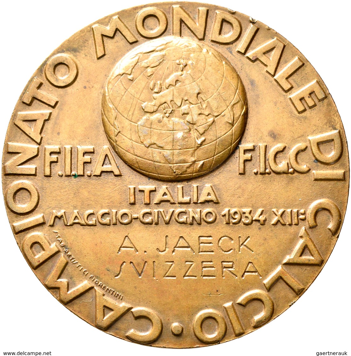 Medaillen Alle Welt: Italien: Bronzemedaille 1934 Von Dante Manetti, Werkstatt Artistici Fiorentini, - Non Classés