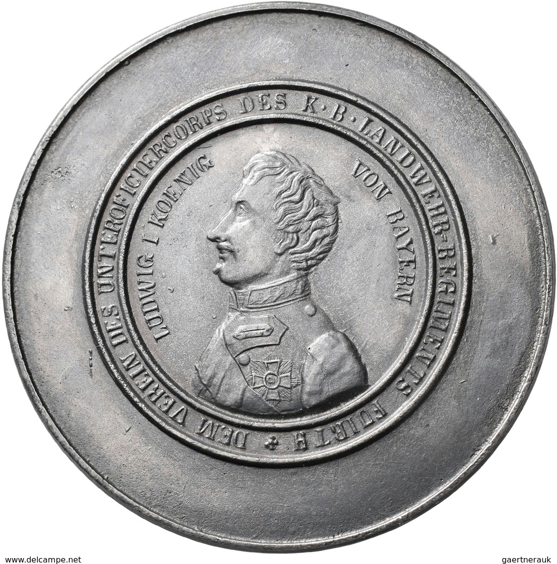 Medaillen Deutschland: Bayern, Ludwig I., 1825 - 1848: Einseitige Zinngußmedaille O.J. (1832, Johann - Autres & Non Classés