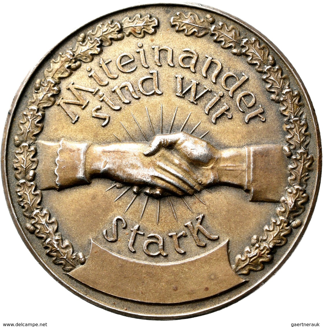 Medaillen Deutschland: Bayern: Silbermedaille O. J. (um 1920). "GEMEINSAM SIND WIR STARK - WIDEREINA - Altri & Non Classificati