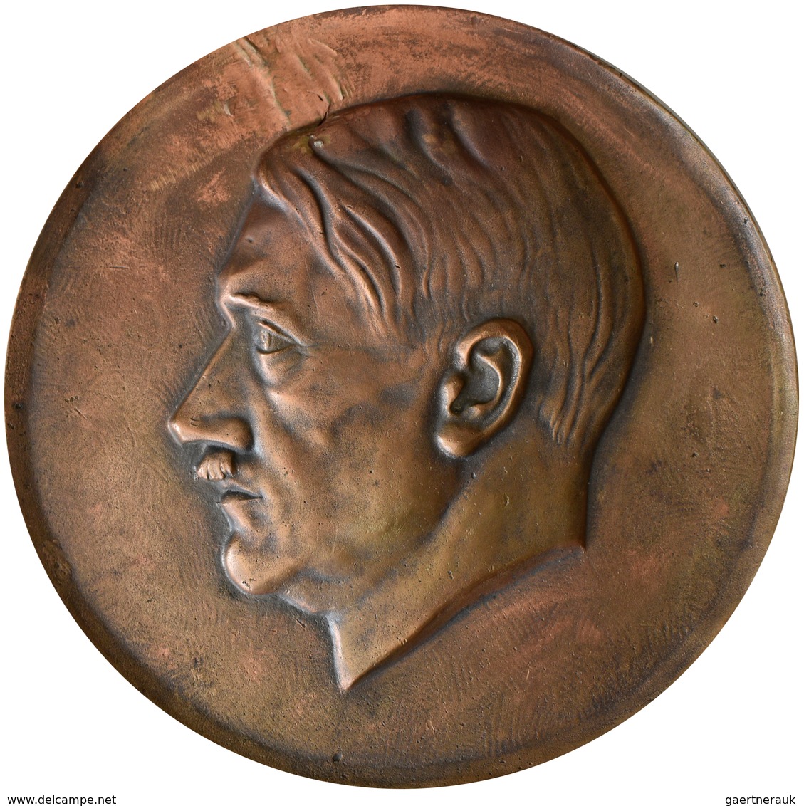 Medaillen Deutschland: Drittes Reich 1933-1945: Hitler, Adolf (1889-1945), Einseitige Hohle Bronzegu - Altri & Non Classificati