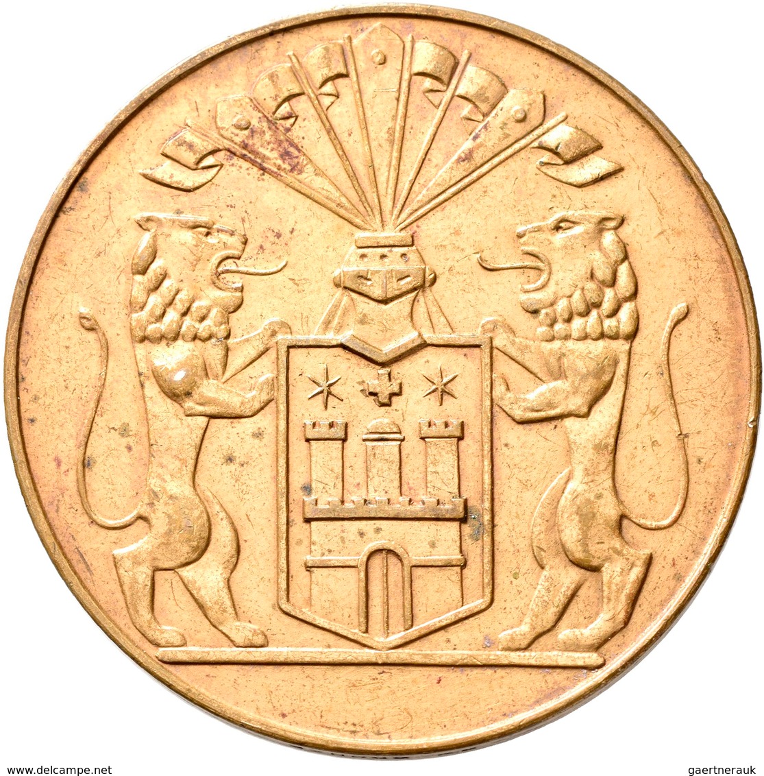 Medaillen Deutschland: Hamburg, Bronzene Preismedaille Der Stadt Hamburg. Ca. 45,5 Mm, 39 G. Umschri - Andere & Zonder Classificatie