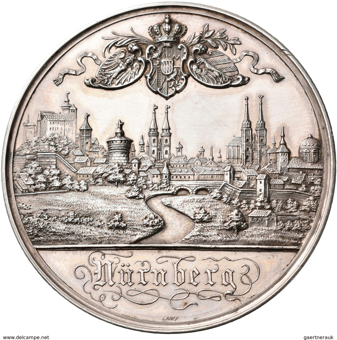 Medaillen Deutschland: Nürnberg: Silbermedaille 1896 Von L. Chr. Lauer, Auf Die Bayerische Landes-Ob - Andere & Zonder Classificatie