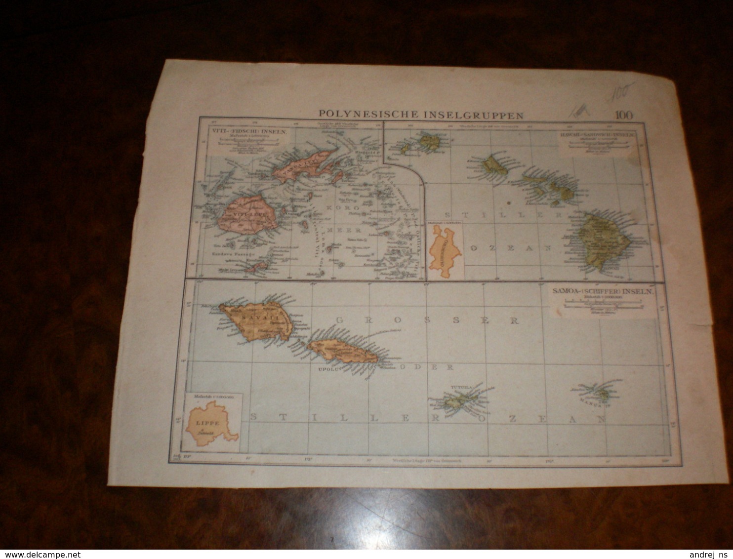 Polynesische Inselgruppen Volks Und Fanilien Atlas A Shobel Leipzig 1901 - Mapas Geográficas