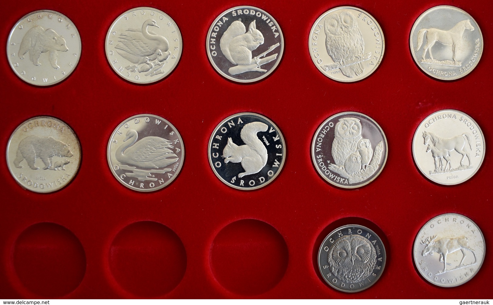 Polen: Sammlung 22 Diverse Silbergedenkmünzen Aus Polen Aus Der Serie Ochrona Srodowiska / Umweltsch - Polonia