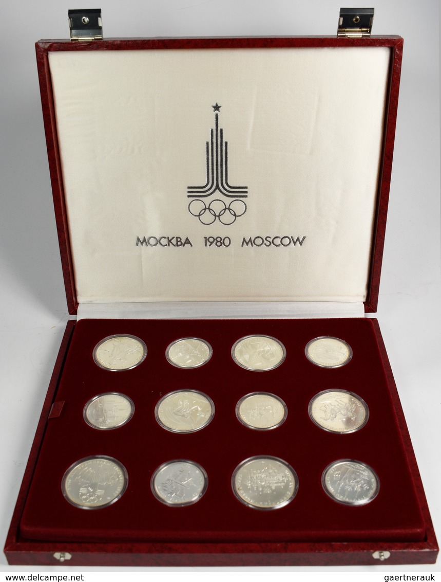 Sowjetunion: Olympische Spiele Moskau 1980: 2 Sets Mit Je 14 X 5 Rubel Sowie 14 X 10 Rubel Gedenkmün - Russie
