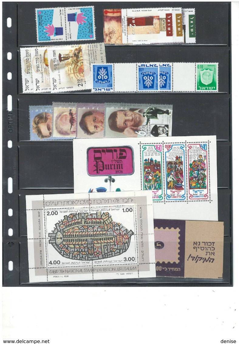 Israel - Grosse Collection en album - Timbres avec tabs , Blocs , carnets , Feuilles etc...deuxieme partie