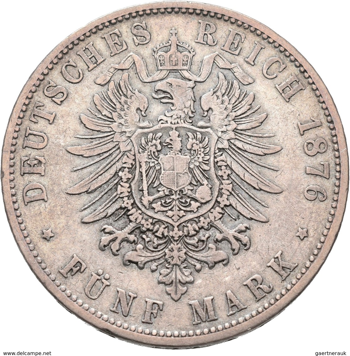 Deutsches Kaiserreich: Lot 4 Stück; Bayern 5 Mark 1904, Preußen 5 Mark 1876, 5 Mark 1907, 5 Mark 191