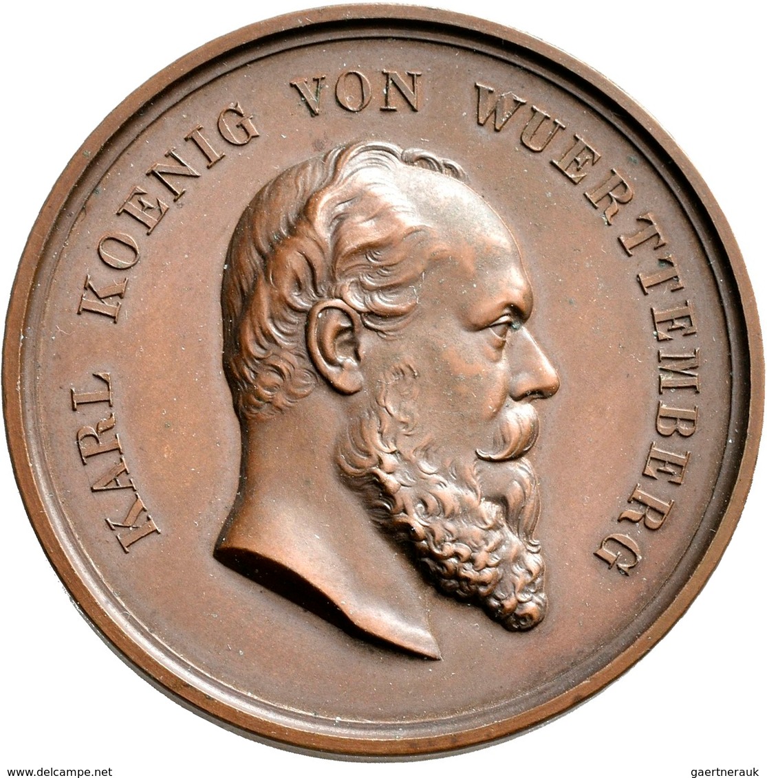 Medaillen Deutschland: Lot 10 Medaillen; davon 9 Exemplare vom königlich württembergischen Hofmedail
