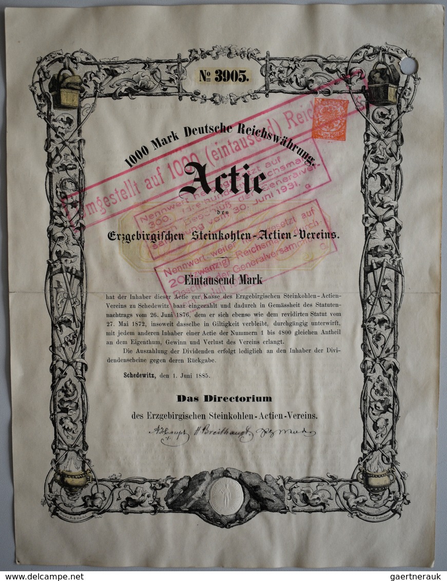 Alte Aktien / Wertpapiere: DEUTSCHLAND, Schedewitz (bei Zwickau). Erzgebirgischer Steinkohlen-Actien - Otros & Sin Clasificación