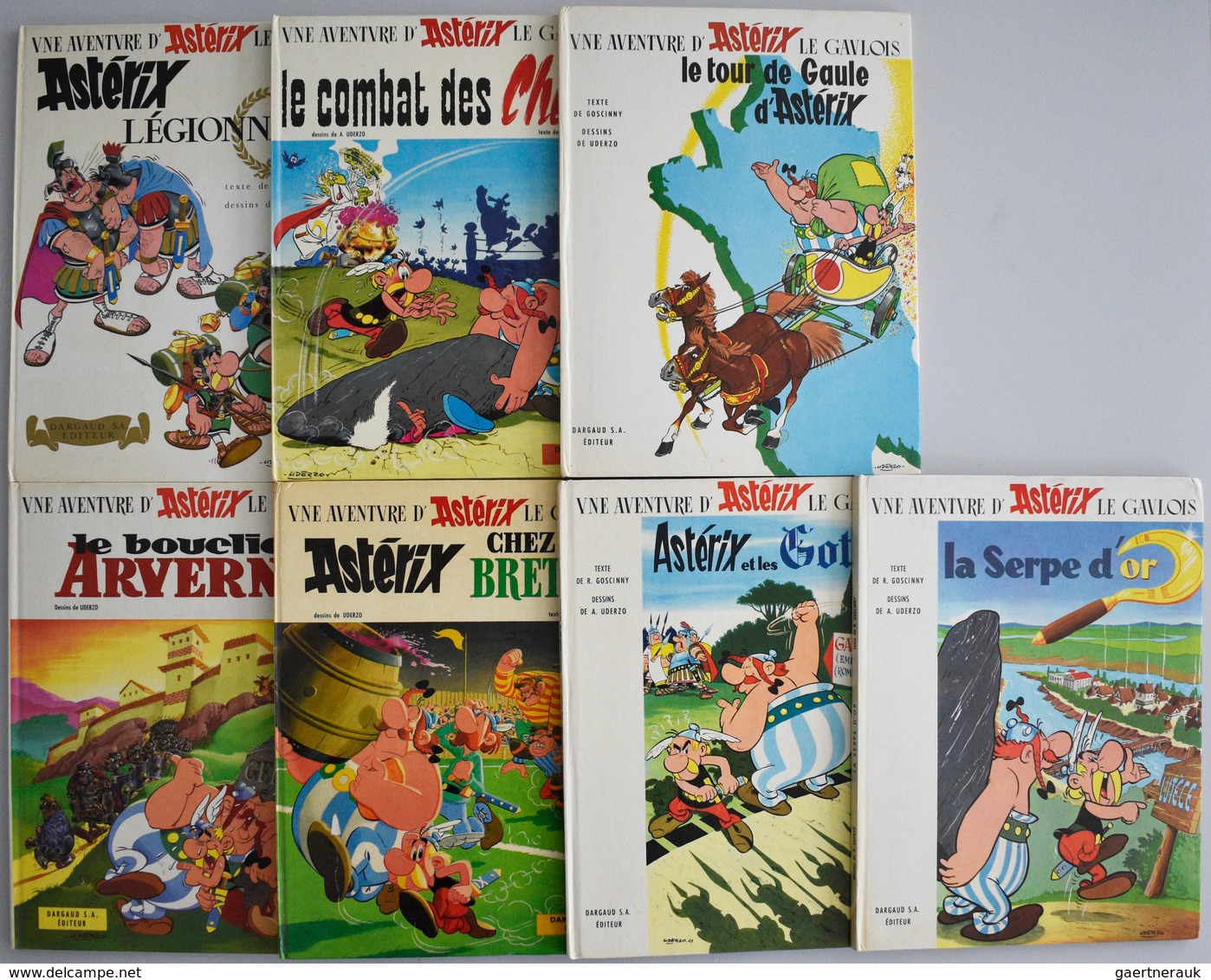 Varia, Sonstiges: COMICS: 7 Gebundene Ausgaben Asterix: "Une Aventure D Asterix Le Gaulios" In Franz - Sonstige & Ohne Zuordnung