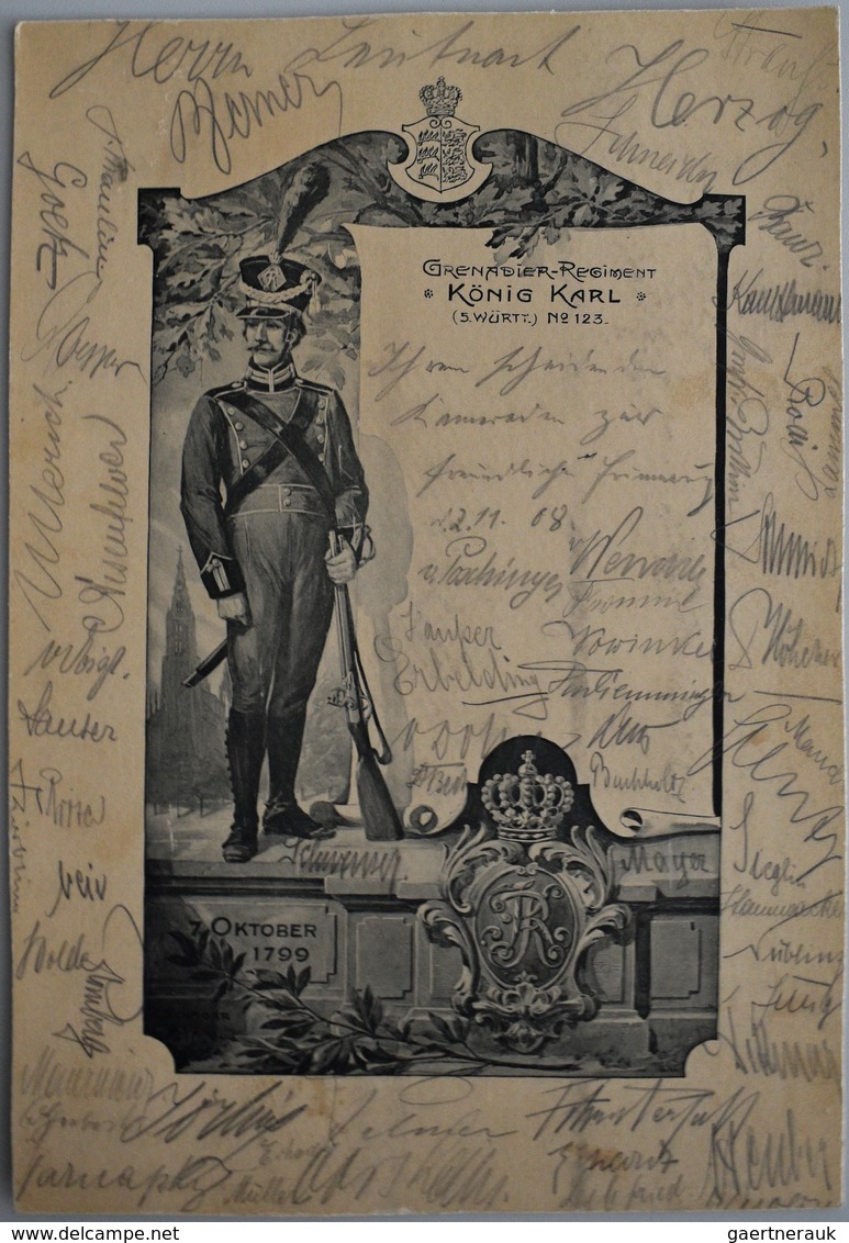 Varia, Sonstiges: Urkunde / Gedenkblatt Des Grenadier-Regiment König Karl (5. Württ. No 123) Aus Pap - Sonstige & Ohne Zuordnung