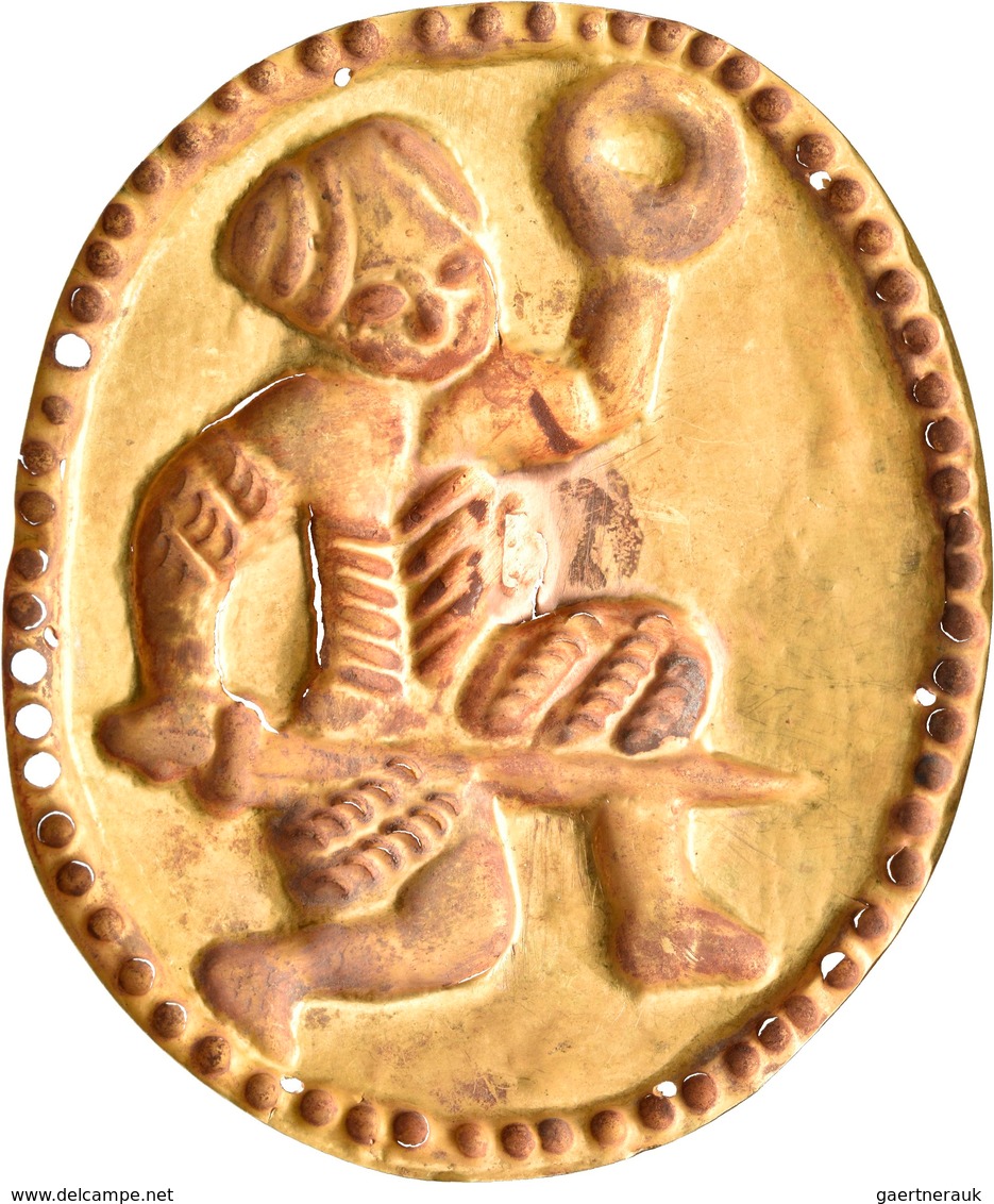 Varia, Sonstiges: Persien: Goldplakette, Ca. 6. Jhd. V. Chr.; Circa 65 X 52 Mm, 5,62 G, Winz. Einris - Sonstige & Ohne Zuordnung