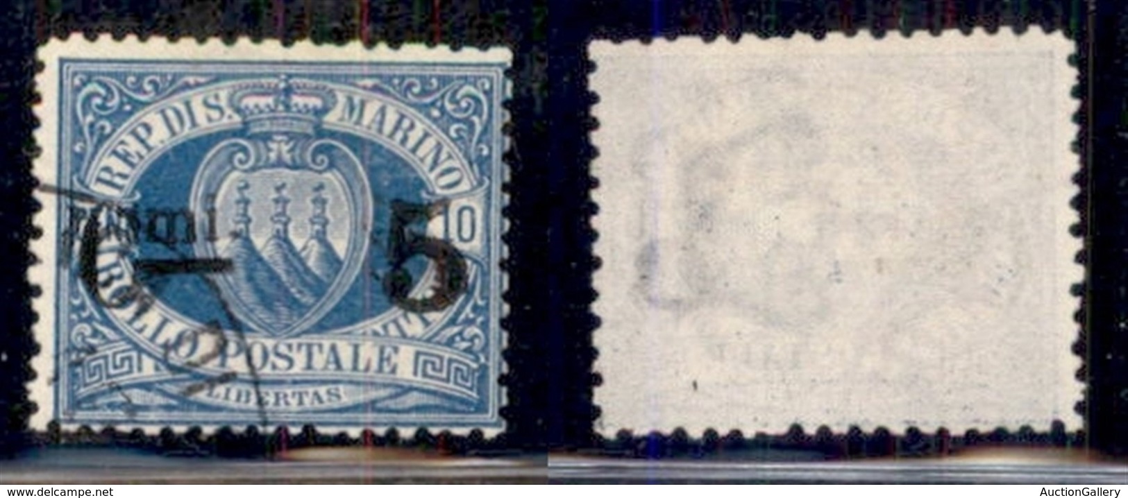 SAN MARINO - 1892 - 5 Su 10 Cent Stemma (8) - Usato (35) - Other & Unclassified