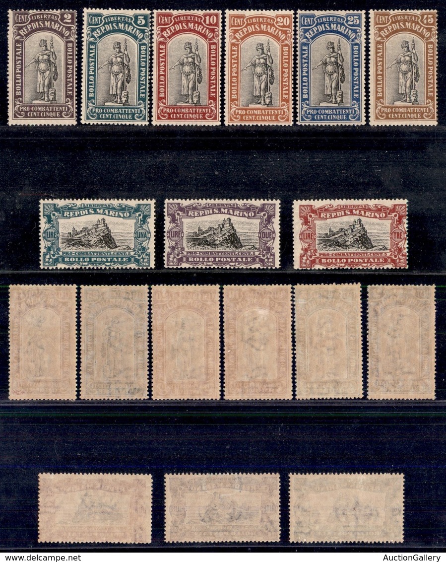 SAN MARINO - 1918 - Pro Combattenti (54/62) - Serie Completa - Gomma Originale (90) - Other & Unclassified