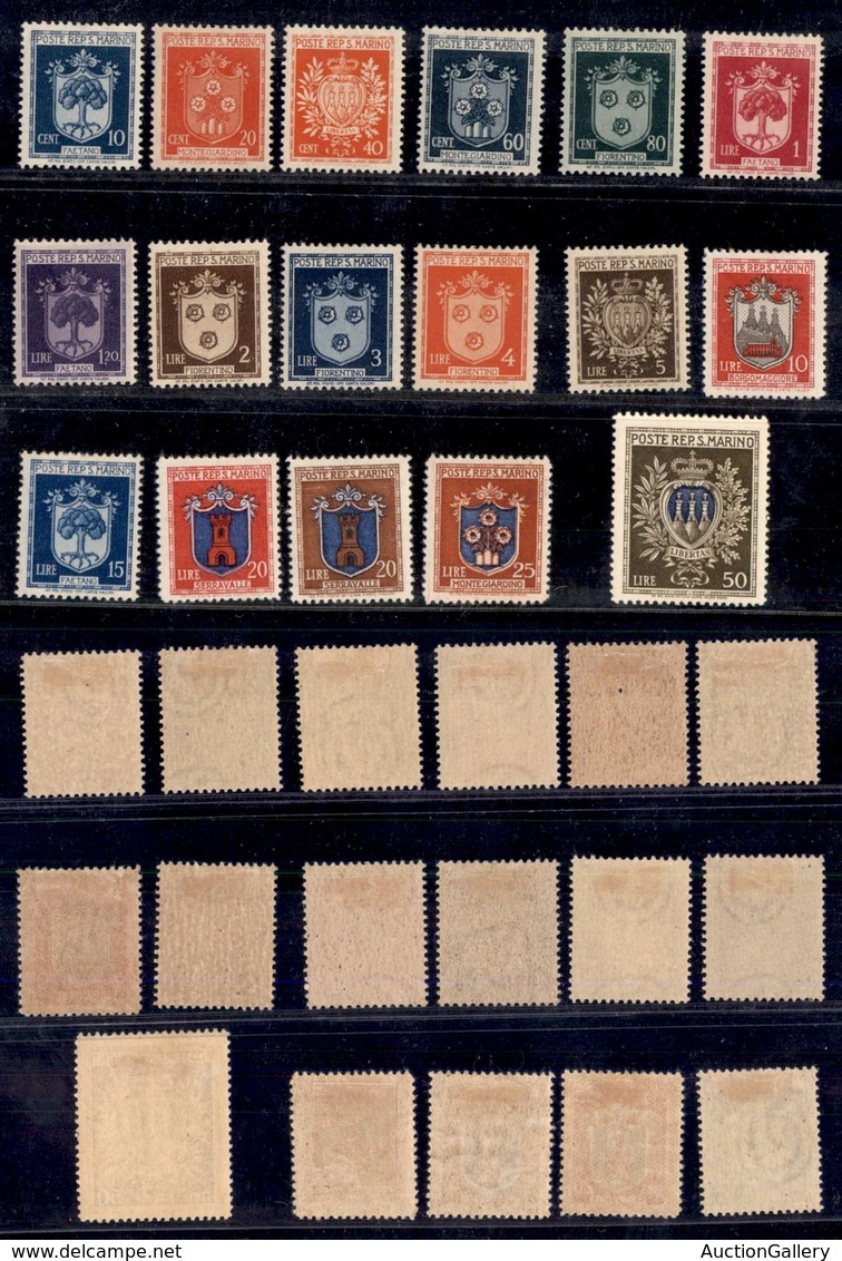 SAN MARINO - 1945/1946 - Stemmi (279/295) - Serie Completa - Gomma Originale (60) - Autres & Non Classés