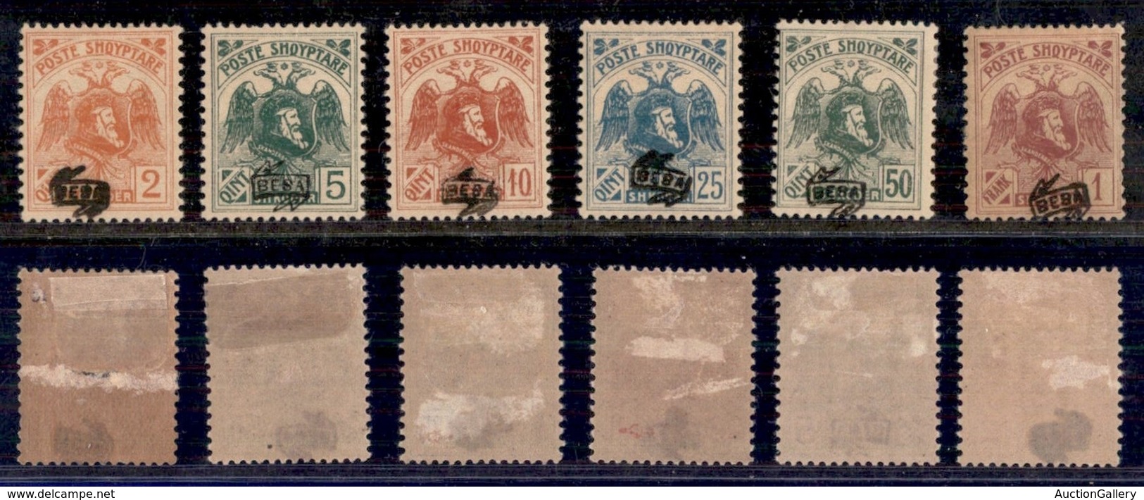 ALBANIA - 1922 - Soprastampati (76/81 Tipo II) - Serie Completa - Gomma Originale (50) - Other & Unclassified