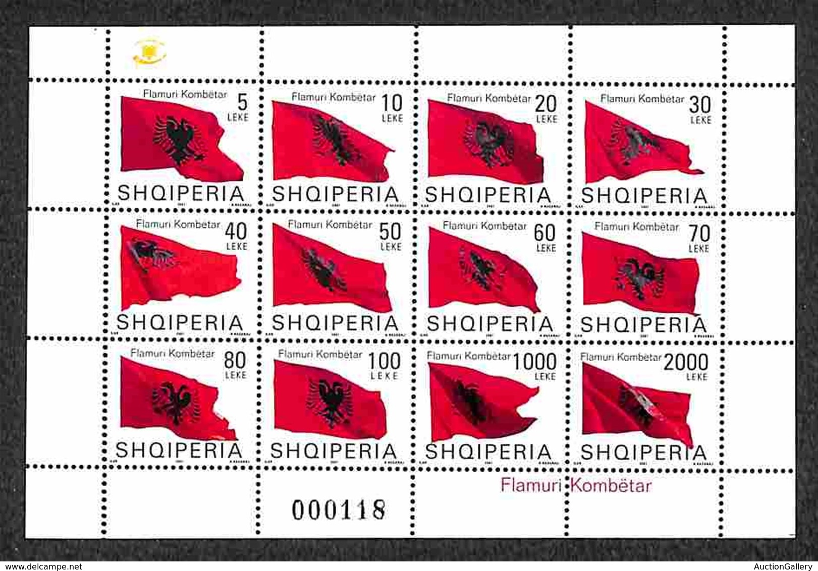 ALBANIA - 2007 - Minifoglio Bandiera (3122/3133) - Gomma Integra (100) - Other & Unclassified