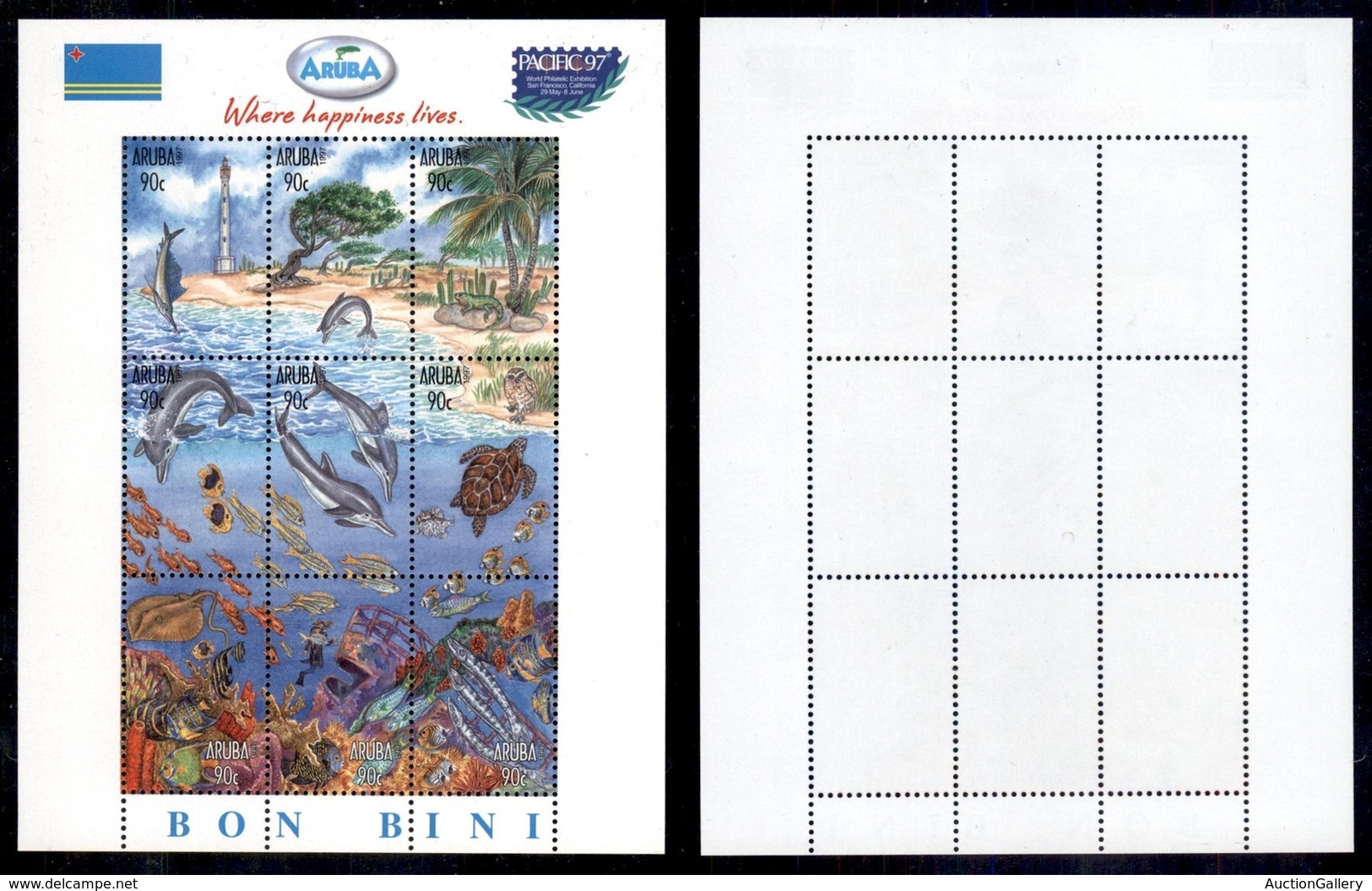 ARUBA - 1997 - Foglietto Esibizione Filatelica Pacific 97 (block 1) - Gomma Integra (19) - Autres & Non Classés