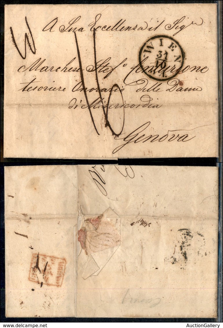 AUSTRIA - Vienna 31.10.1853 – Lettera Per Genova – Tassata - Other & Unclassified