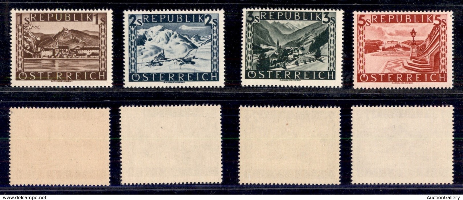 AUSTRIA - 1946 - Vedute (767/770 II) - 4 Alti Valori - Gomma Integra (70) - Autres & Non Classés