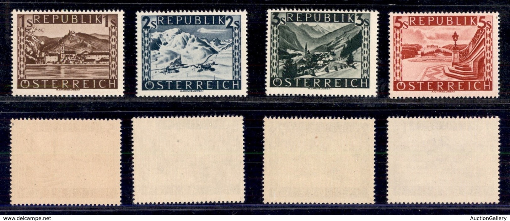 AUSTRIA - 1946 - Vedute (767/770 II) - 4 Alti Valori - Gomma Integra (70) - Altri & Non Classificati