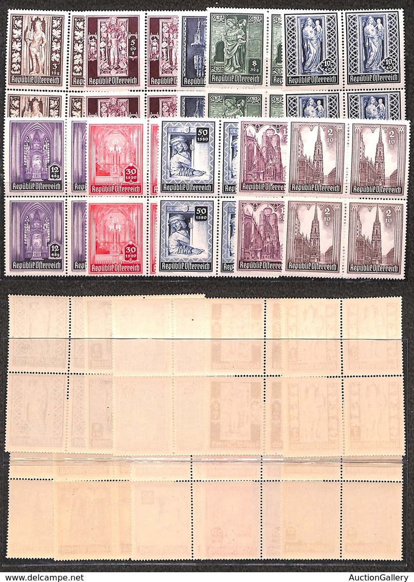 AUSTRIA - 1946 - Cattedrale S. Stefano (791/800) - Serie Completa In Quartine - Gomma Integra (48) - Autres & Non Classés