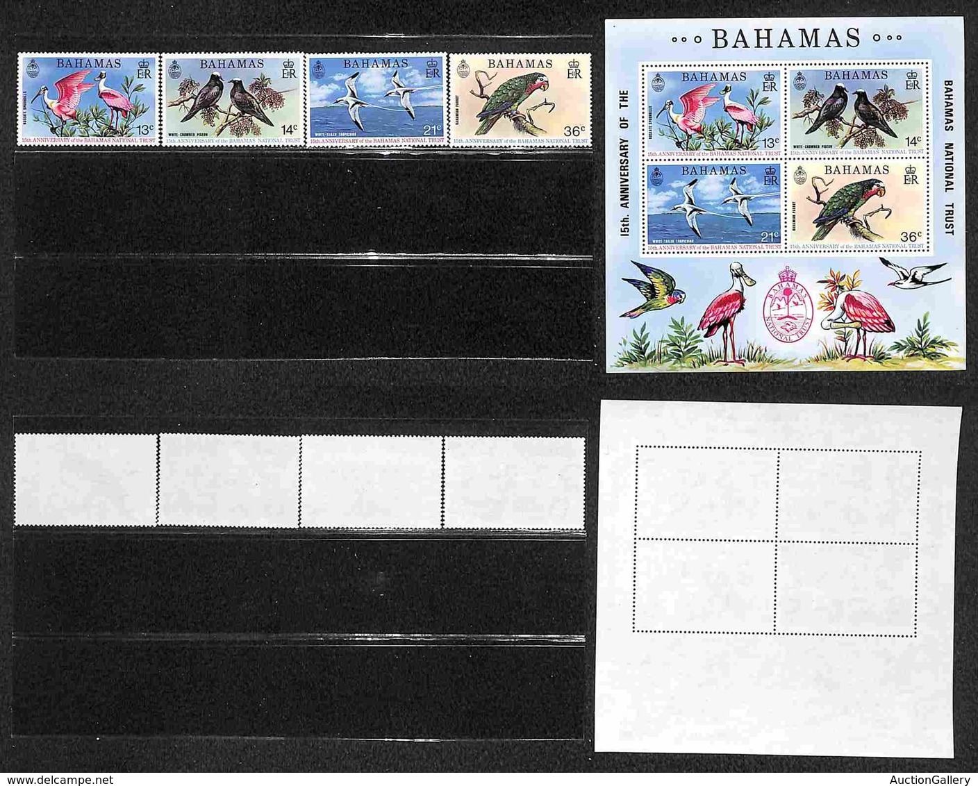 BAHAMAS - 1974 - 15 Anni National Trust (370/373 + Block 11) - Emissione Completa - Gomma Integra (25) - Altri & Non Classificati