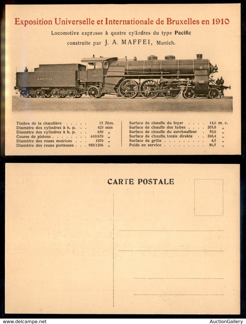 BELGIO - Bruxelles 1910 - Esposizione Universale - Locomotiva Pacific - Cartolina Nuova - Altri & Non Classificati