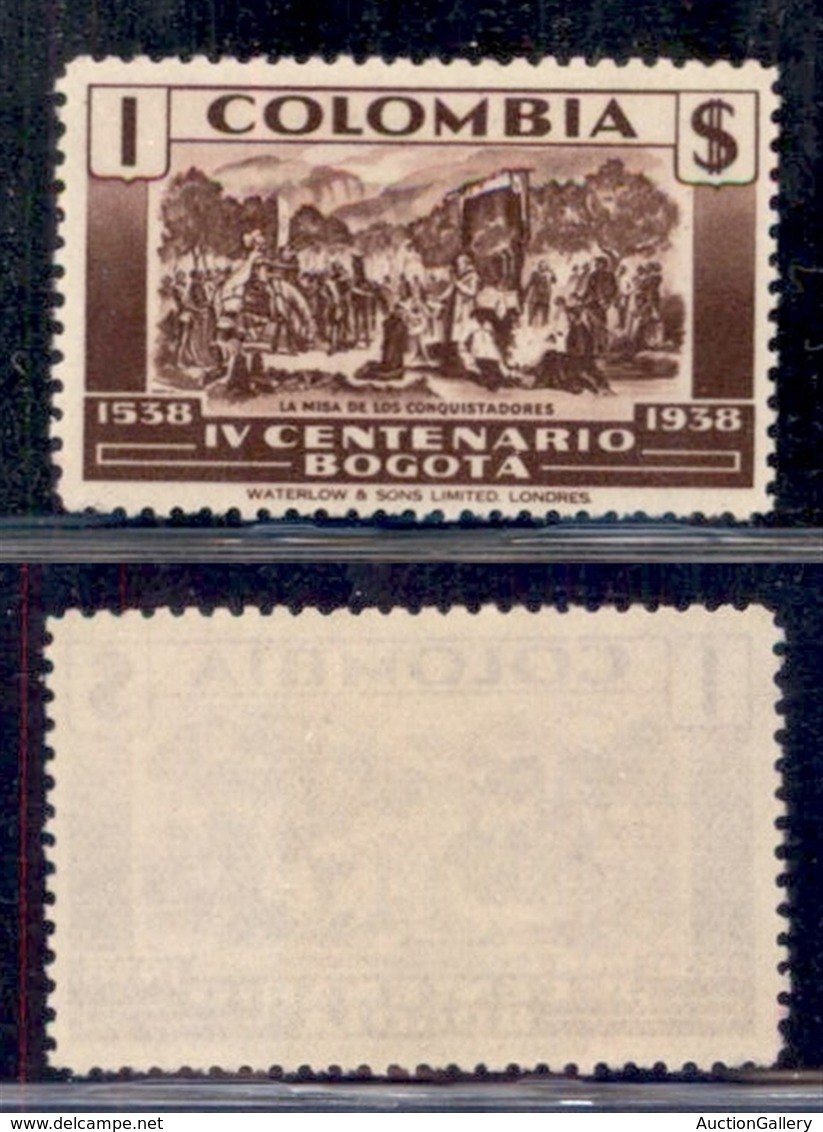 COLOMBIA - 1938 - 1 Pesos IV Centenario Bogota (395) - Gomma Integra (60) - Altri & Non Classificati