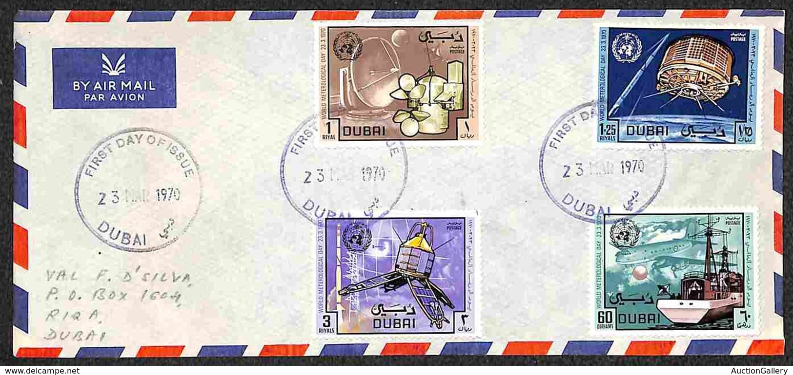 DUBAI - 1970 - Giornata Metereologica (365/368) - Serie Completa Su Aerogramma Con Annulli FDC - Other & Unclassified