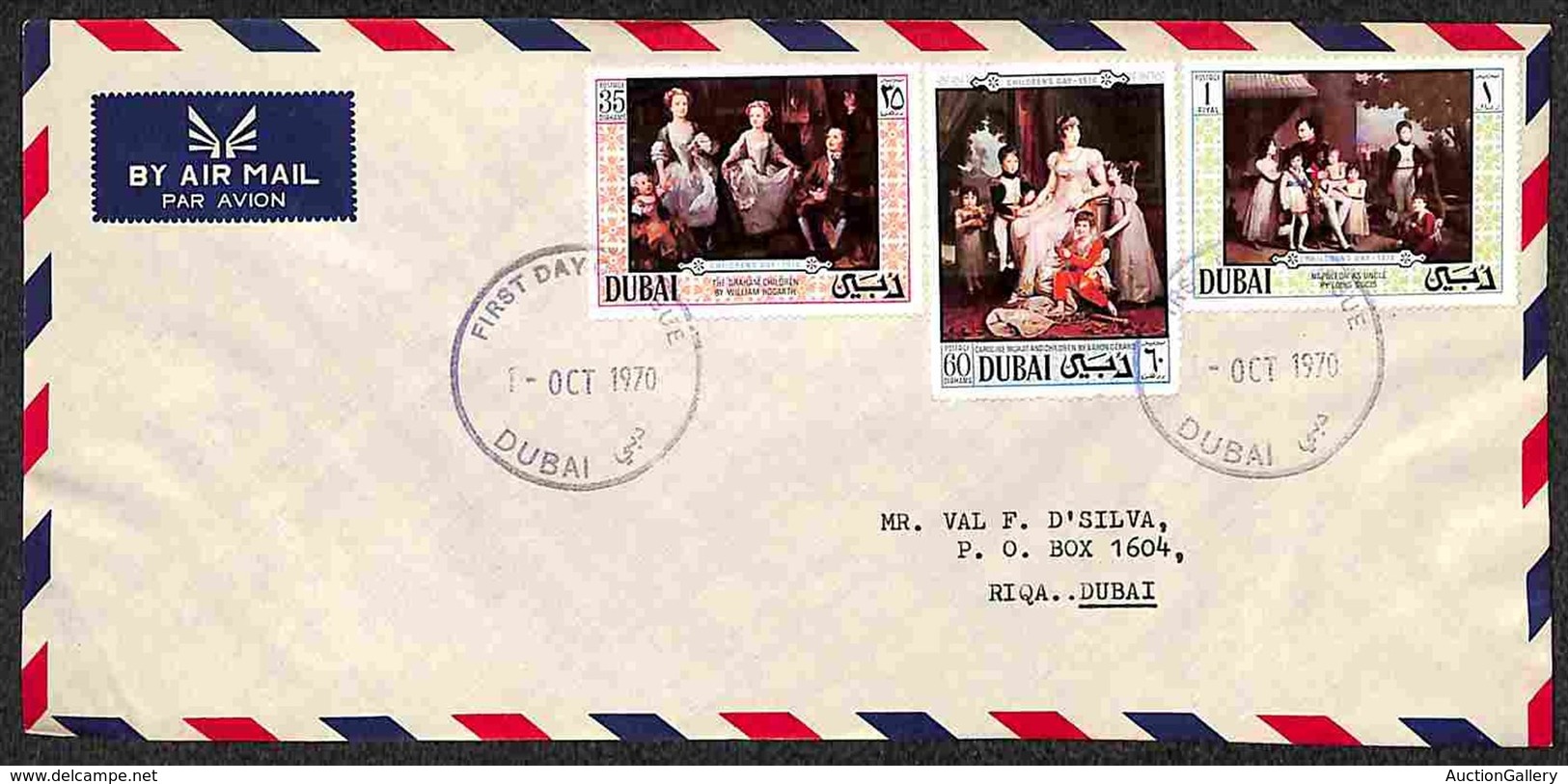 DUBAI - 1970 - Giornata Dei Bambini (375/377) - Serie Completa Su Aerogramma Con Annulli FDC - Other & Unclassified